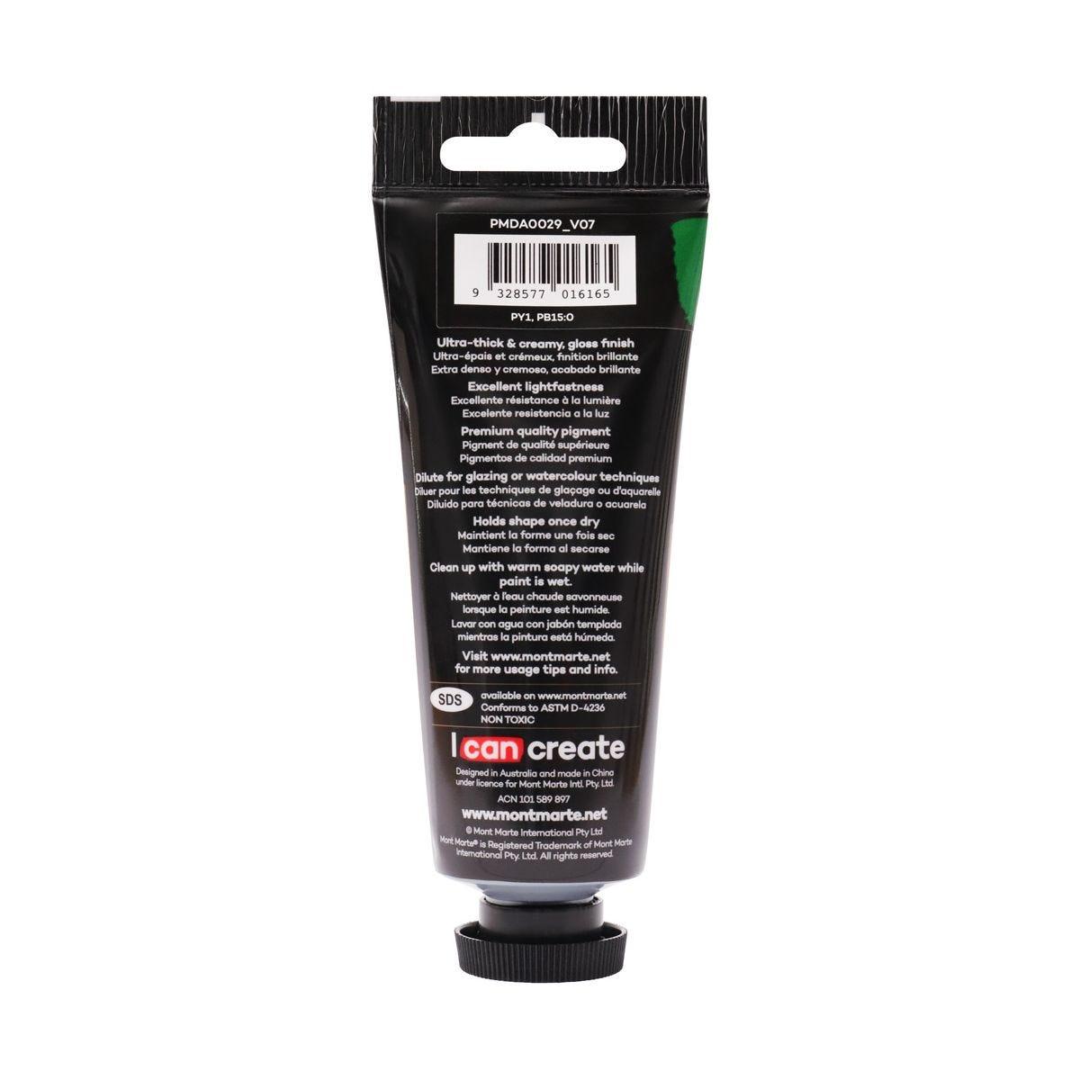 Mont Marte Dimension Acrylic Premium 75ml Tube - Sap Green - Glowish