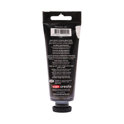 Mont Marte Dimension Acrylic Premium 75ml Tube - Zinc White - Glowish