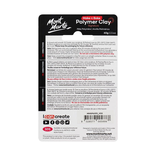 Mont Marte Make n Bake Polymer Clay Signature 60g - Beige - Glowish