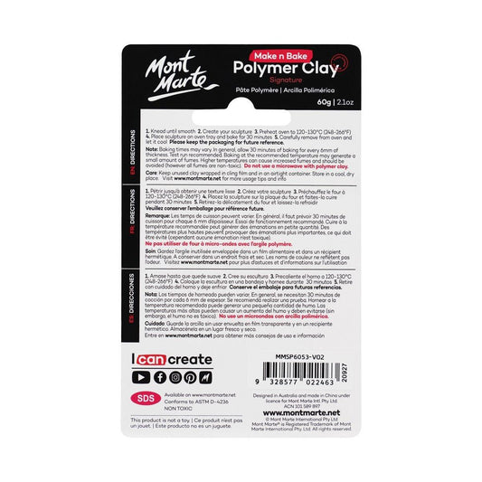 Mont Marte Make n Bake Polymer Clay Signature 60g - Orange - Glowish