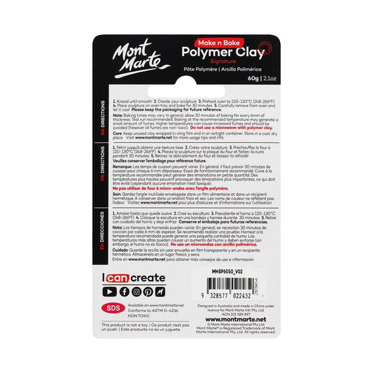 Mont Marte Make n Bake Polymer Clay Signature 60g - Scarlet - Glowish