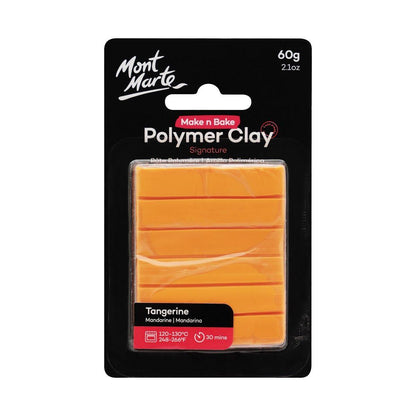 Mont Marte Make n Bake Polymer Clay Signature 60g - Tangerine - Glowish