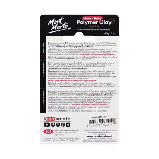 Mont Marte Make n Bake Polymer Clay Signature 60g - Tangerine - Glowish
