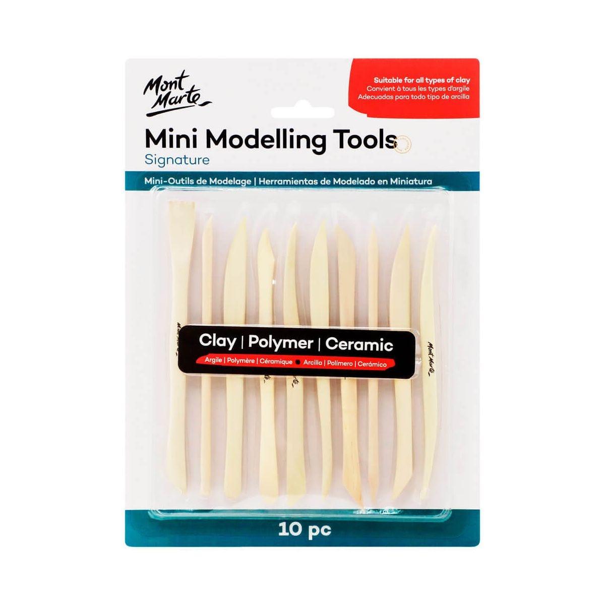 Mont Marte Mini Modelling Wooden Tools Signature 10pcs - Glowish
