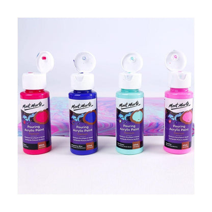 Mont Marte Pouring Acrylic Paint Set Premium 4pcs x 60ml (2oz) - Aurora - Glowish