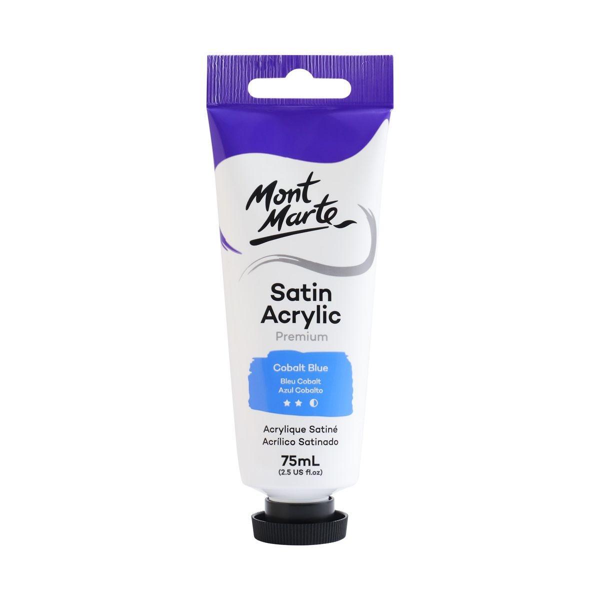 Mont Marte Satin Acrylic Paint Tube 75ml - Cobalt Blue - ArtSupplies.nz