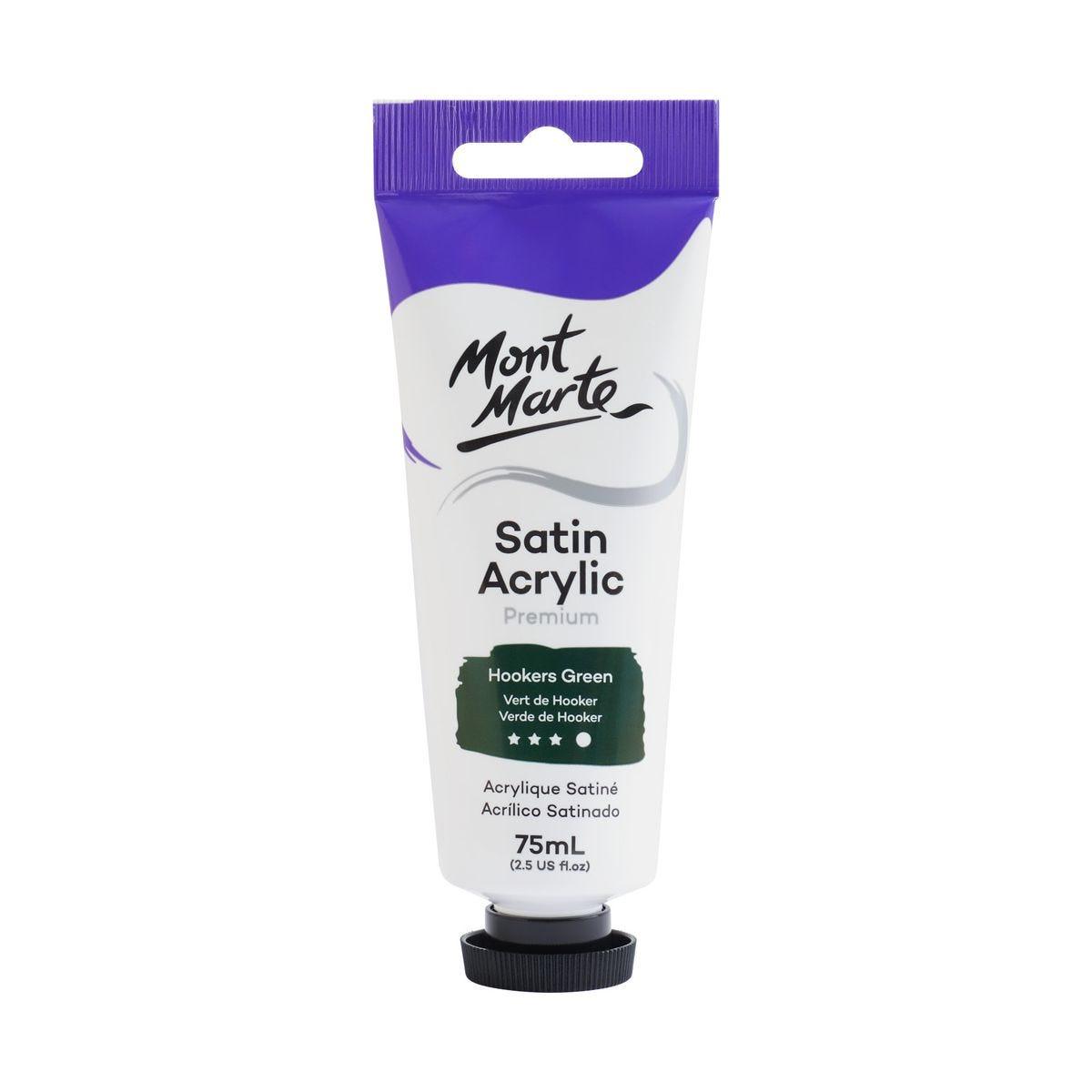 Mont Marte Satin Acrylic Paint Tube 75ml - Hookers Green - ArtSupplies.nz