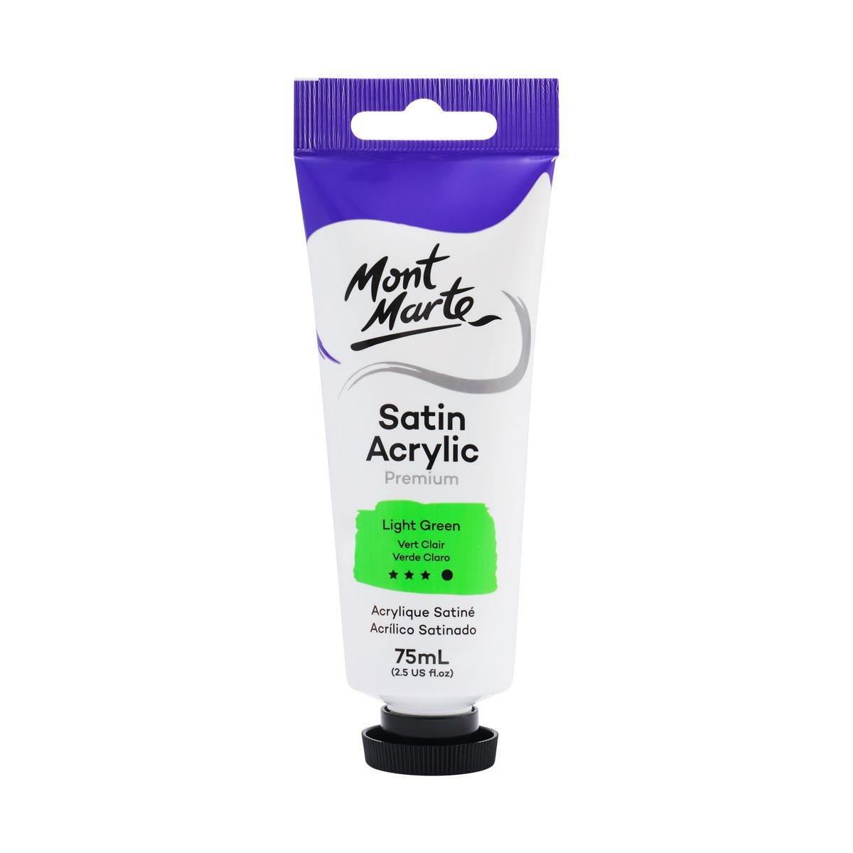 Mont Marte Satin Acrylic Paint Tube 75ml - Light Green - ArtSupplies.nz