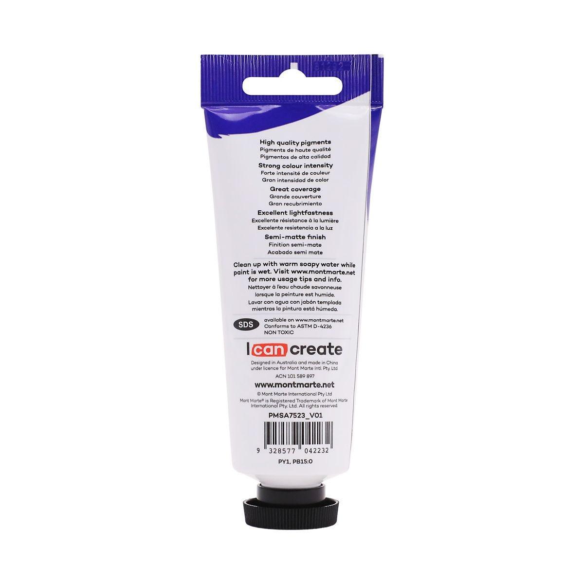 Mont Marte Satin Acrylic Paint Tube 75ml - Medium Green - ArtSupplies.nz