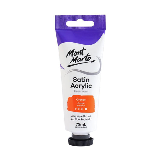 Mont Marte Satin Acrylic Paint Tube 75ml - Orange - ArtSupplies.nz