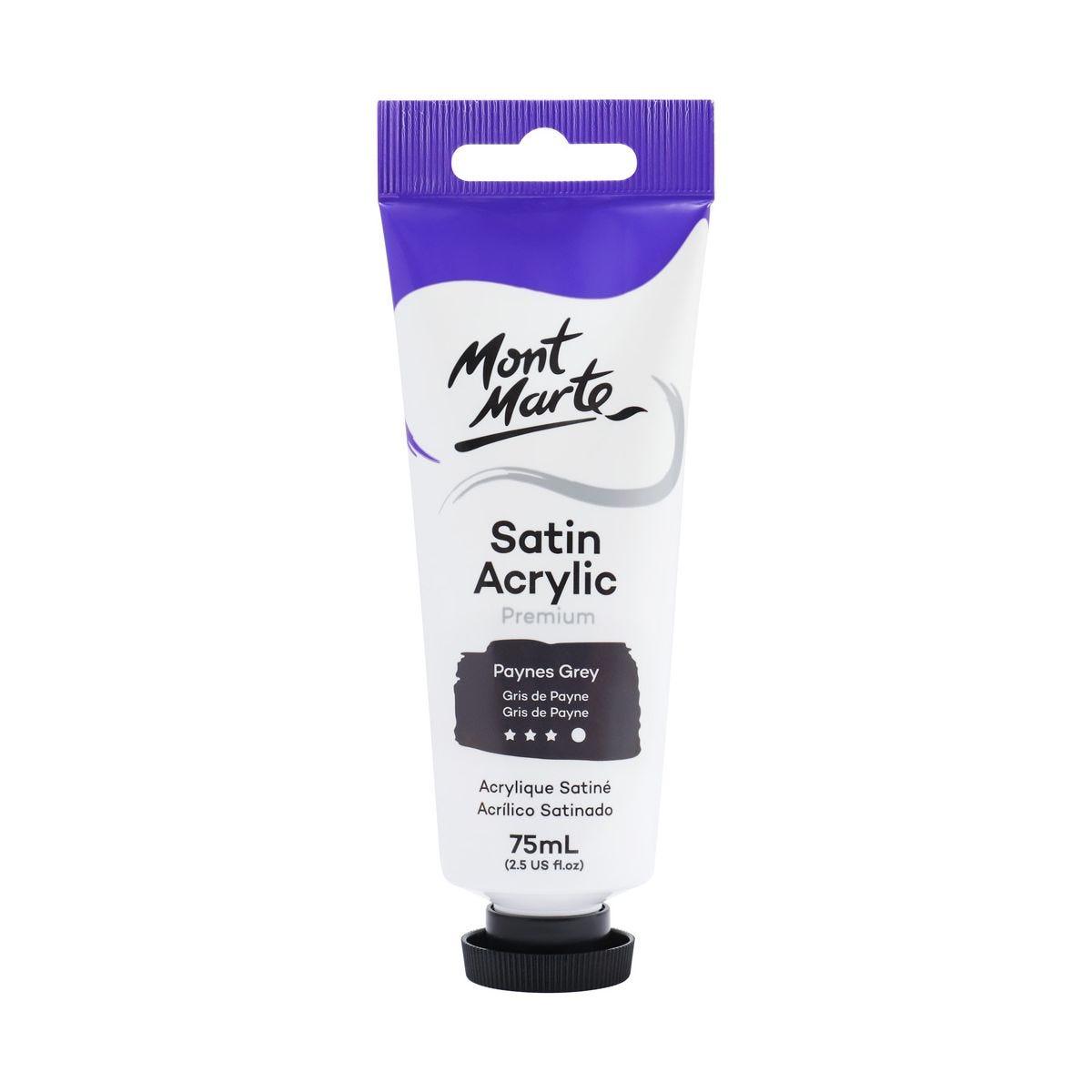 Mont Marte Satin Acrylic Paint Tube 75ml - Paynes Grey - ArtSupplies.nz