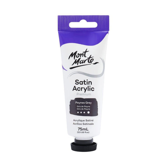 Mont Marte Satin Acrylic Paint Tube 75ml - Paynes Grey - ArtSupplies.nz