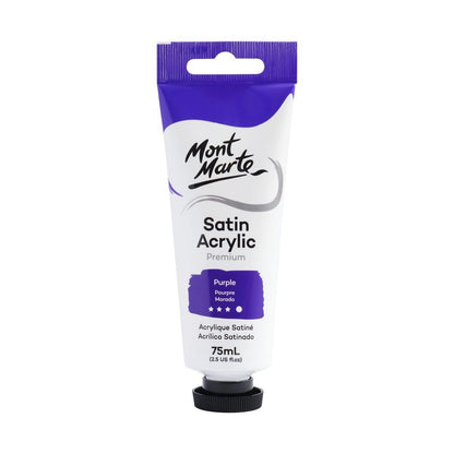 Mont Marte Satin Acrylic Paint Tube 75ml - Purple - ArtSupplies.nz