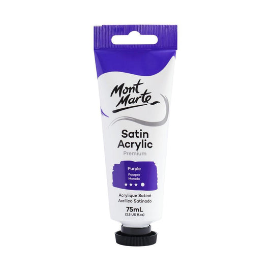 Mont Marte Satin Acrylic Paint Tube 75ml - Purple - ArtSupplies.nz