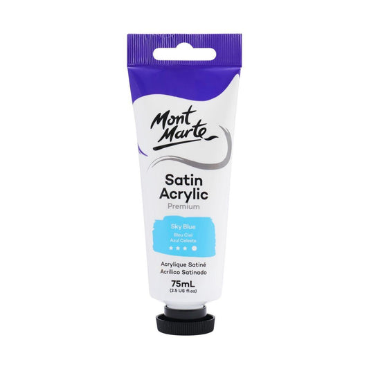 Mont Marte Satin Acrylic Paint Tube 75ml - Sky Blue - ArtSupplies.nz