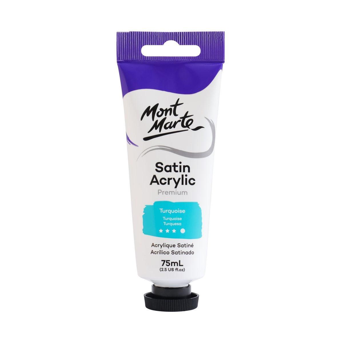 Mont Marte Satin Acrylic Paint Tube 75ml - Turquoise - ArtSupplies.nz