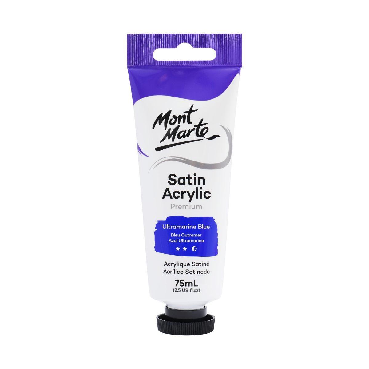 Mont Marte Satin Acrylic Paint Tube 75ml - Ultramarine Blue - ArtSupplies.nz