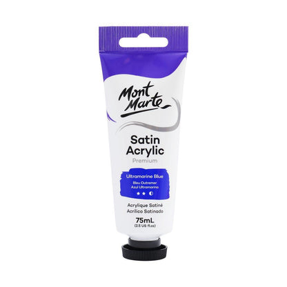 Mont Marte Satin Acrylic Paint Tube 75ml - Ultramarine Blue - ArtSupplies.nz