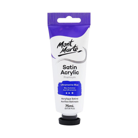 Mont Marte Satin Acrylic Paint Tube 75ml - Ultramarine Blue - ArtSupplies.nz