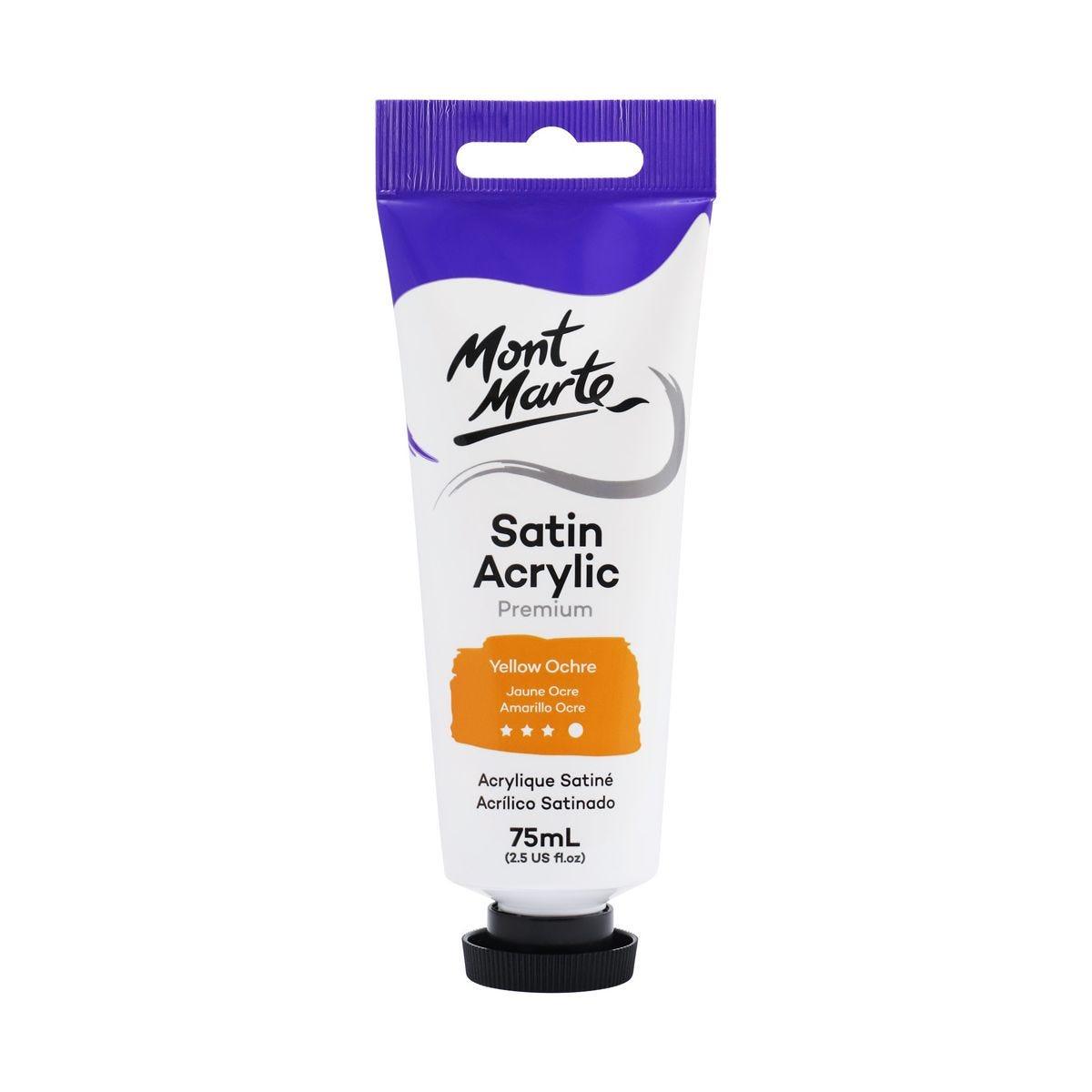 Mont Marte Satin Acrylic Paint Tube 75ml - Yellow Ochre - ArtSupplies.nz