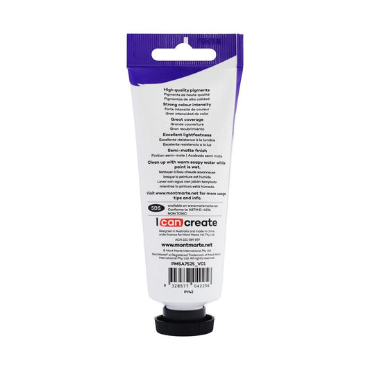 Mont Marte Satin Acrylic Paint Tube 75ml - Yellow Ochre - ArtSupplies.nz