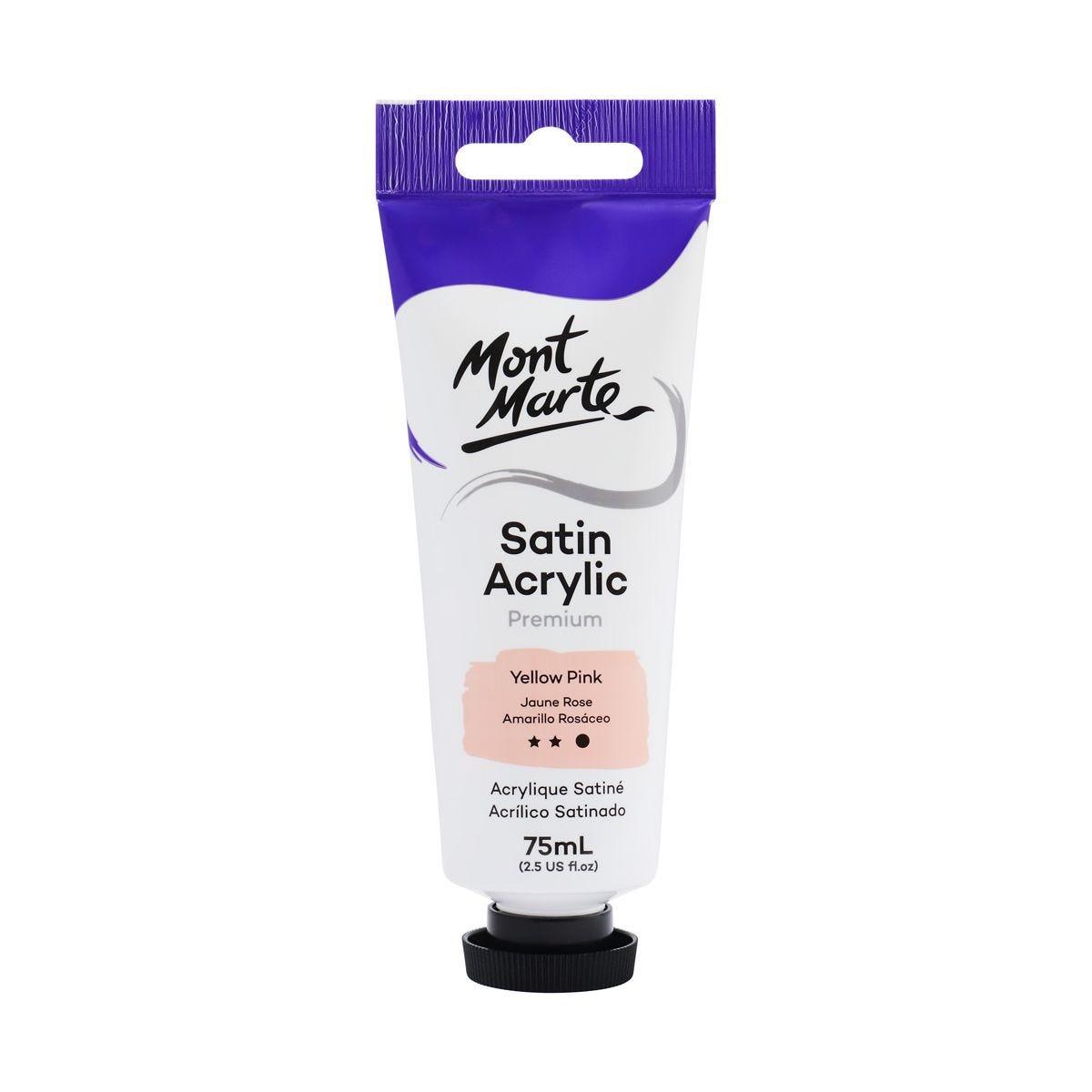 Mont Marte Satin Acrylic Paint Tube 75ml - Yellow Pink - ArtSupplies.nz
