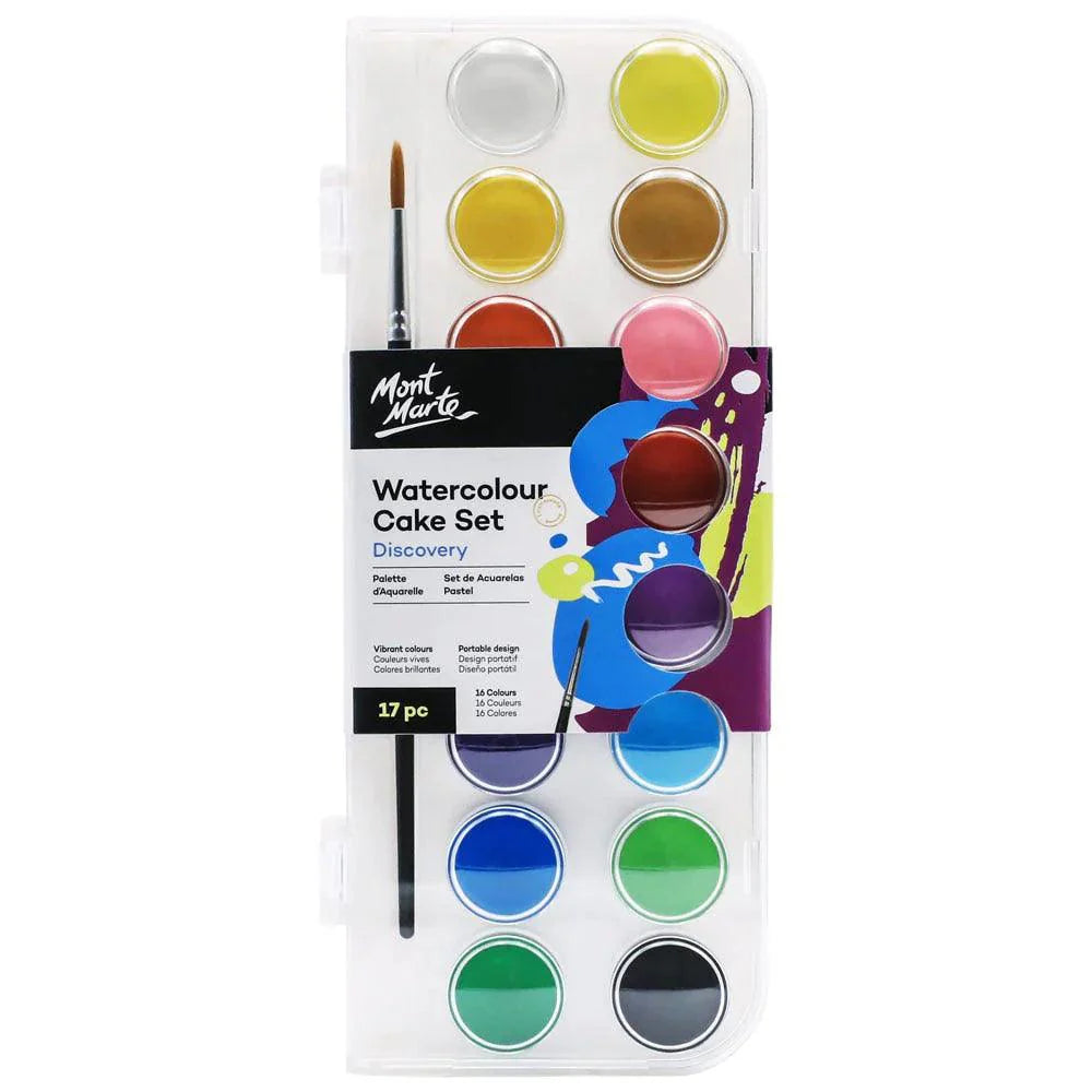 Watercolour Cake 17pc Signature Paint Set - Mont Marte - Glowish