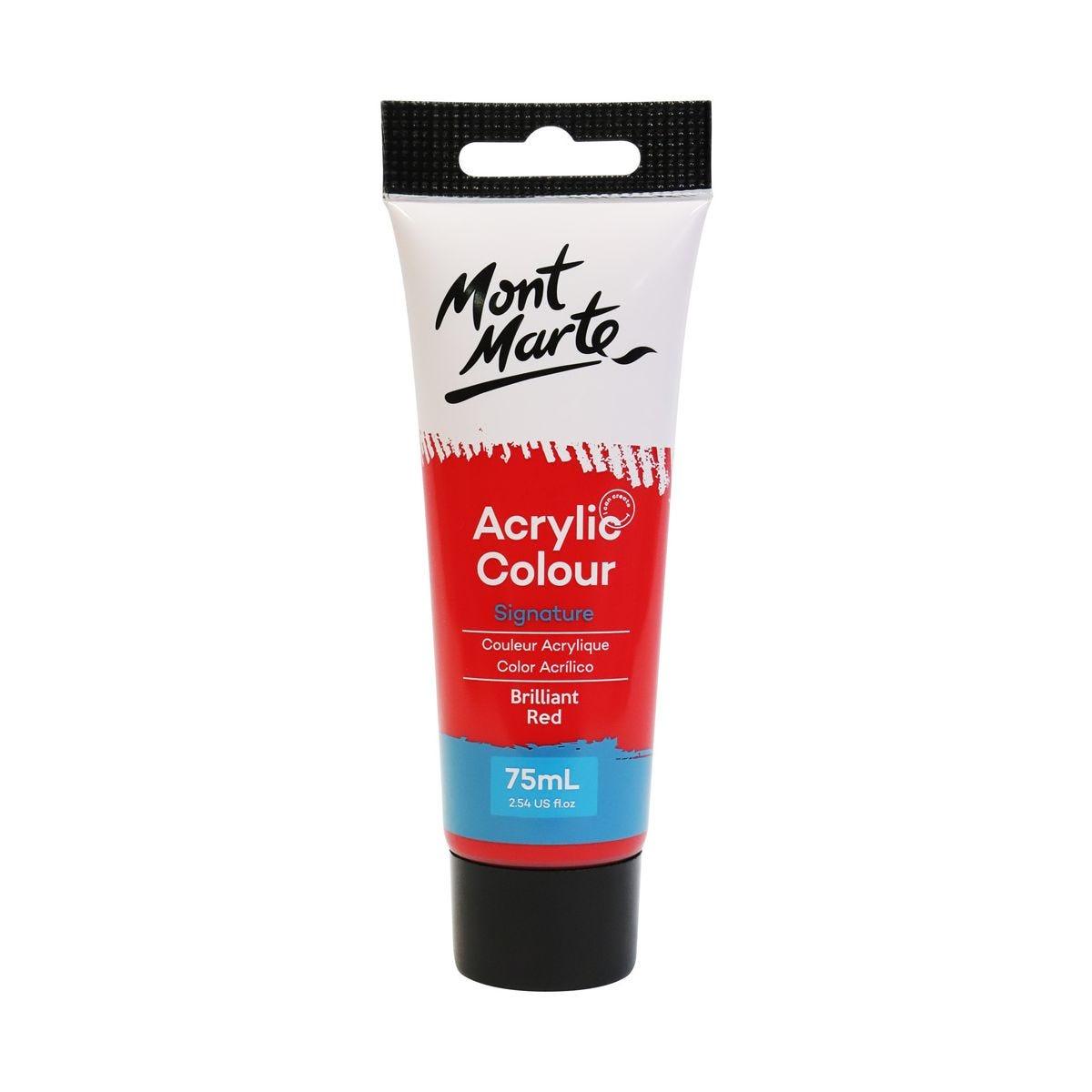 Mont Marte Studio Acrylic Paint Tube 75ml - Brilliant Red - ArtSupplies.nz