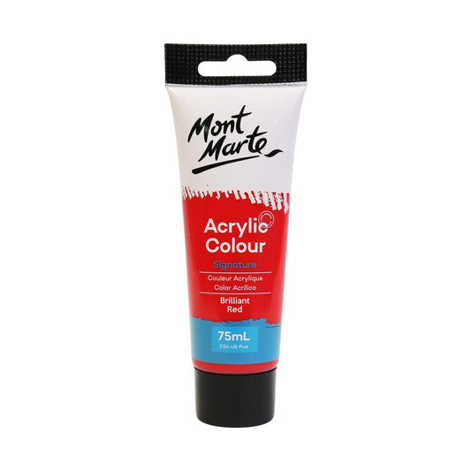 Mont Marte Studio Acrylic Paint Tube 75ml - Brilliant Red - ArtSupplies.nz