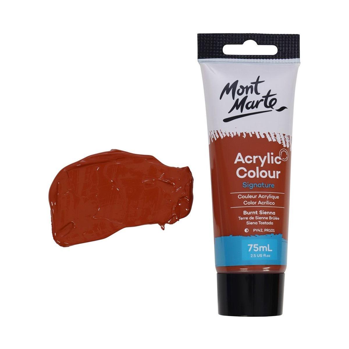 Mont Marte Studio Acrylic Paint Tube 75ml - Burnt Sienna - ArtSupplies.nz