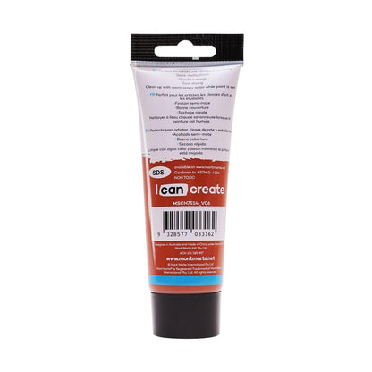 Mont Marte Studio Acrylic Paint Tube 75ml - Burnt Sienna - ArtSupplies.nz