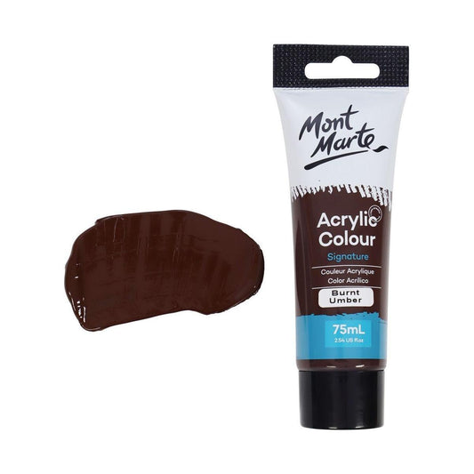 Mont Marte Studio Acrylic Paint Tube 75ml - Burnt Umber - ArtSupplies.nz