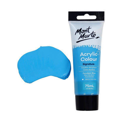 Mont Marte Studio Acrylic Paint Tube 75ml - Cerulean Blue - ArtSupplies.nz