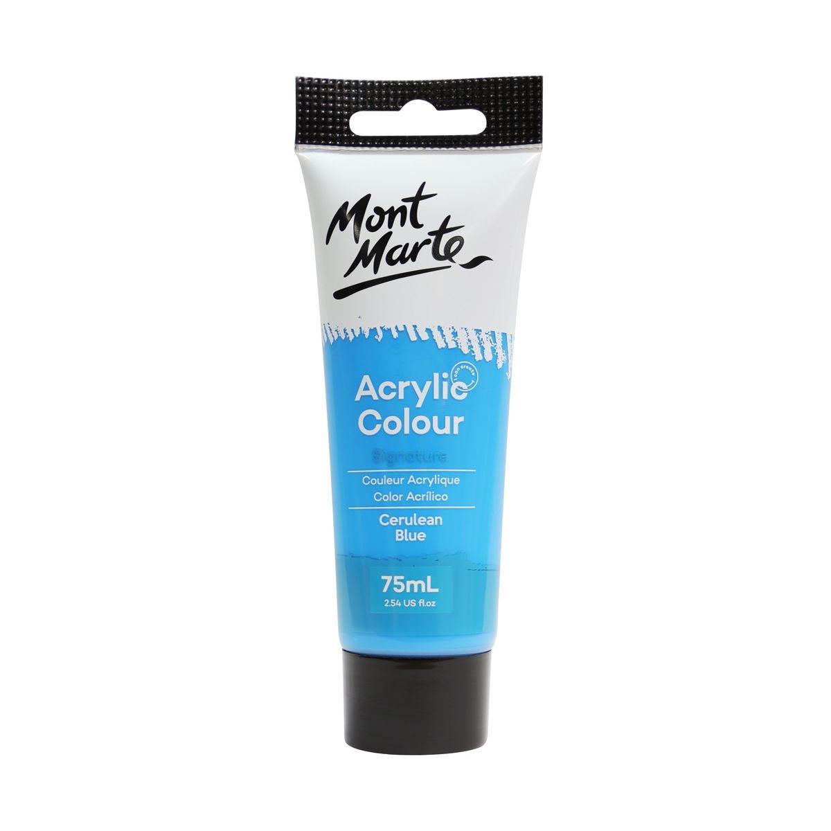Mont Marte Studio Acrylic Paint Tube 75ml - Cerulean Blue - ArtSupplies.nz