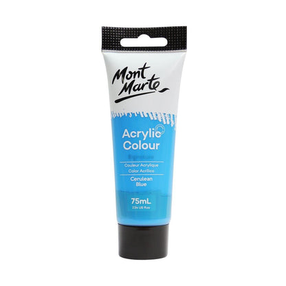 Mont Marte Studio Acrylic Paint Tube 75ml - Cerulean Blue - ArtSupplies.nz