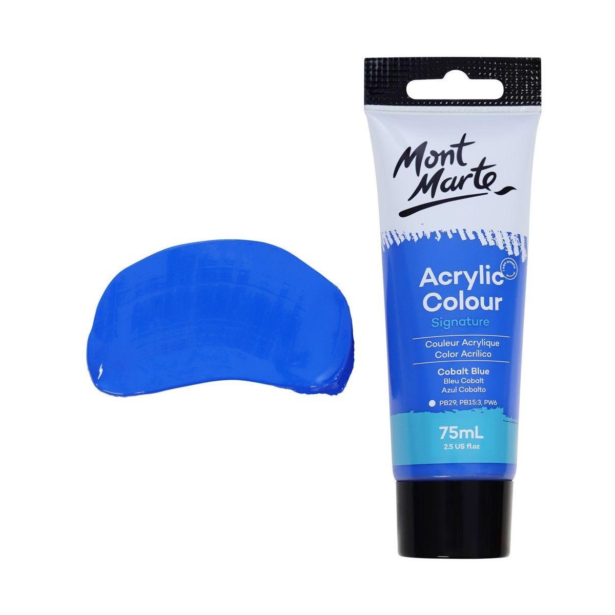Mont Marte Studio Acrylic Paint Tube 75ml - Cobalt Blue - ArtSupplies.nz