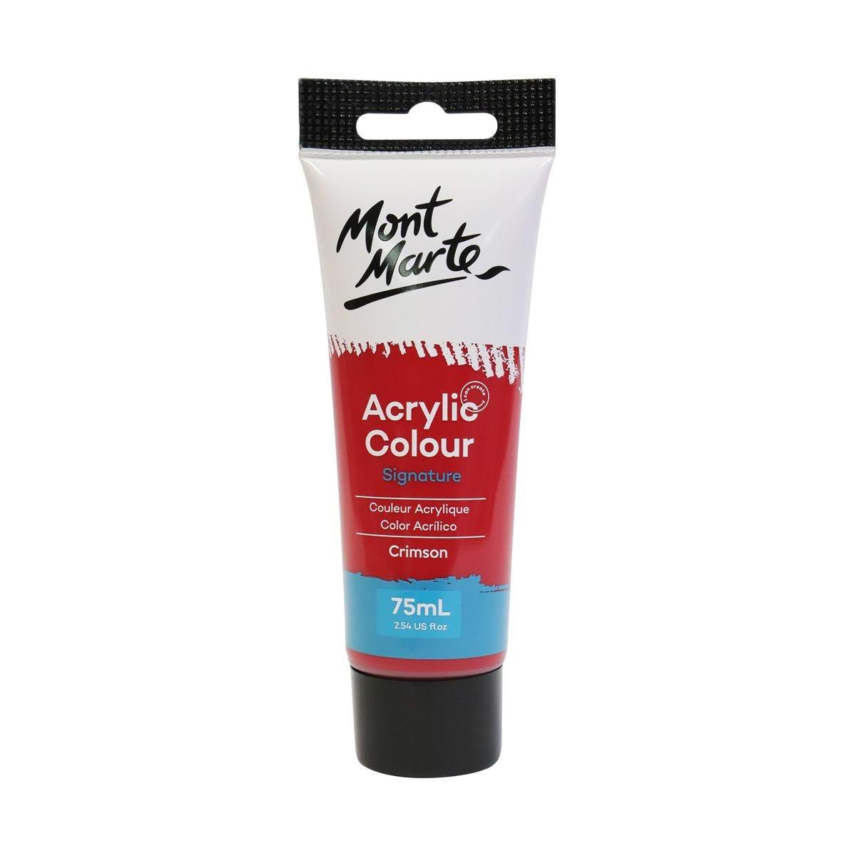 Mont Marte Studio Acrylic Paint Tube 75ml - Crimson - ArtSupplies.nz
