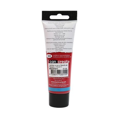 Mont Marte Studio Acrylic Paint Tube 75ml - Crimson - ArtSupplies.nz
