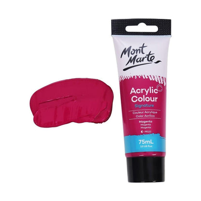 Mont Marte Studio Acrylic Paint Tube 75ml - Magenta - ArtSupplies.nz