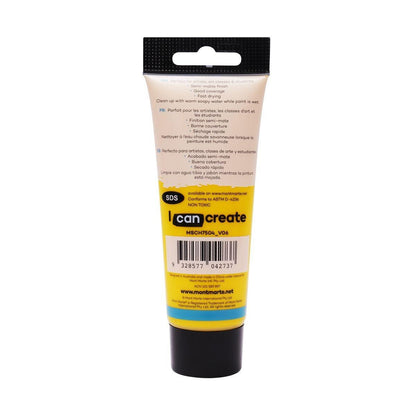 Mont Marte Studio Acrylic Paint Tube 75ml - Medium Yellow - ArtSupplies.nz