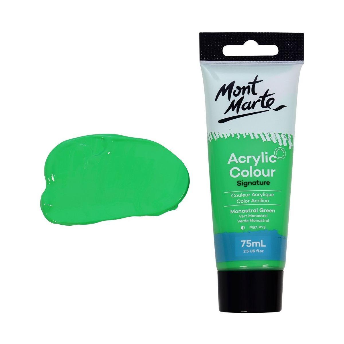 Mont Marte Studio Acrylic Paint Tube 75ml - Monastral Green - ArtSupplies.nz