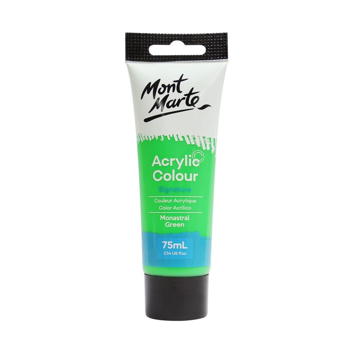 Mont Marte Studio Acrylic Paint Tube 75ml - Monastral Green - ArtSupplies.nz