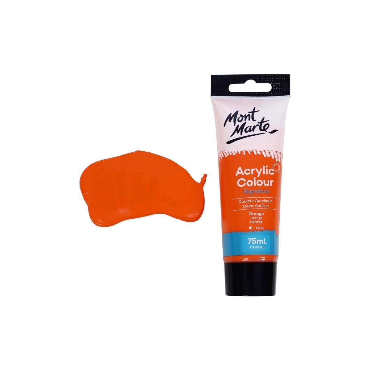 Mont Marte Studio Acrylic Paint Tube 75ml - Orange - ArtSupplies.nz