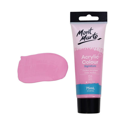Mont Marte Studio Acrylic Paint Tube 75ml - Pink - ArtSupplies.nz