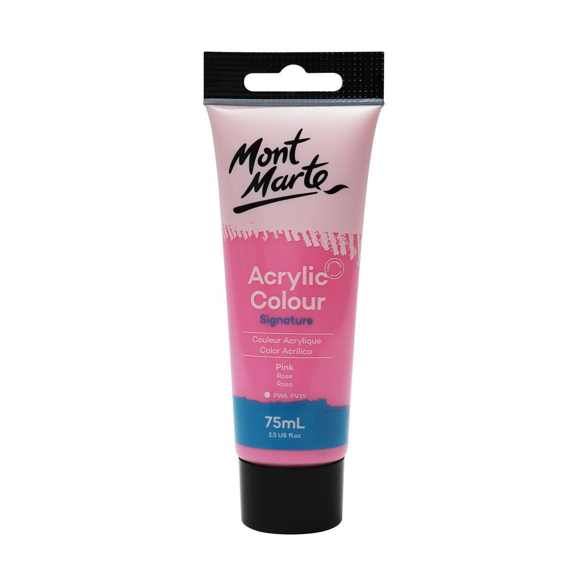Mont Marte Studio Acrylic Paint Tube 75ml - Pink - ArtSupplies.nz
