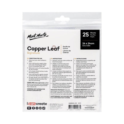 Mont Marte Imitation Copper Leaf 14x14cm 25 Sheet/Set - Glowish