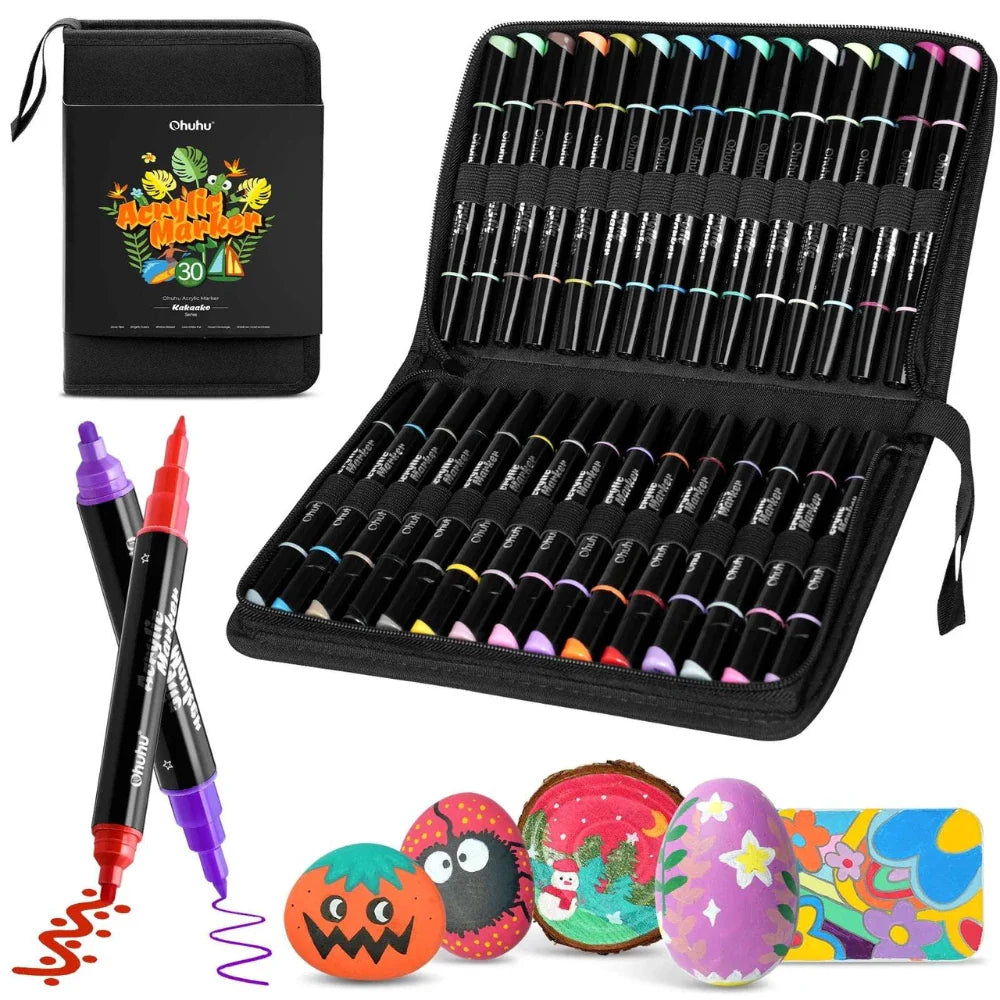 Ohuhu Acrylic Markers 30 Colours - Artsupplies NZ