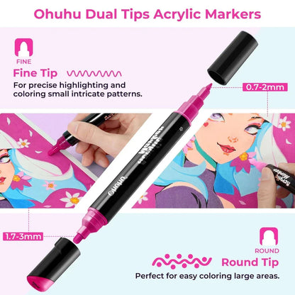 Ohuhu Acrylic Markers 30 Colours - Artsupplies NZ