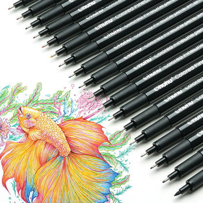 Ohuhu Hana Coloured Fineliner Drawing Pens, 18 Pack