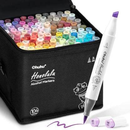 Ohuhu Honolulu 104 Colours Dual Tip Alcohol Art Markers - Artsupplies NZ